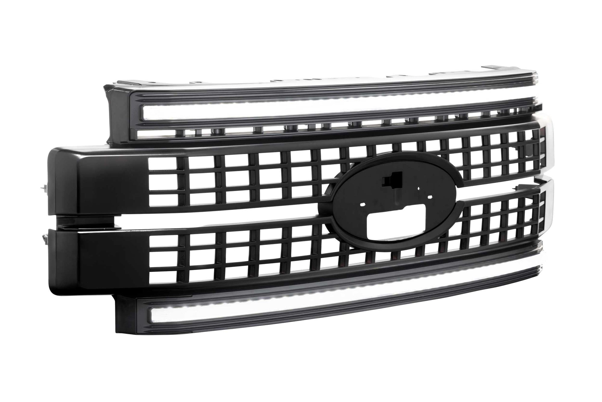 Morimoto LED DRL XBG Grille Fits Ford Superduty 17-19, Plug and Play Paintable Black Grille with White LED DRL (XBG05)