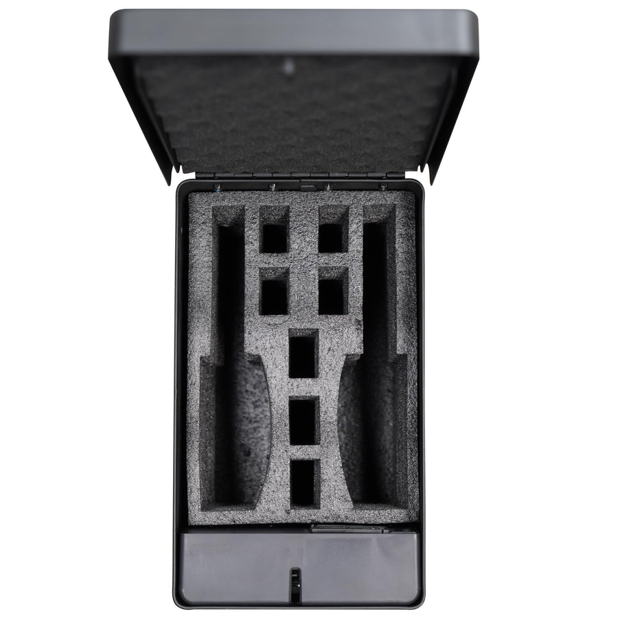 Range Vault GunVault Portable Pistol Safe with Electronic Lock, Solid Steel Construction, Foam Interior, Security Cable & TSA/CA DOJ Approval – Holds 2 Handguns & 7 Magazines