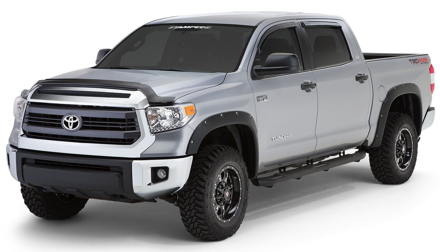 Outside Mount Ventvisors - Tape-Onz | Stampede Products | Fits 2007 - 2021 Toyota Tundra CrewMax, Smoke | 4 pcs., 6349-2