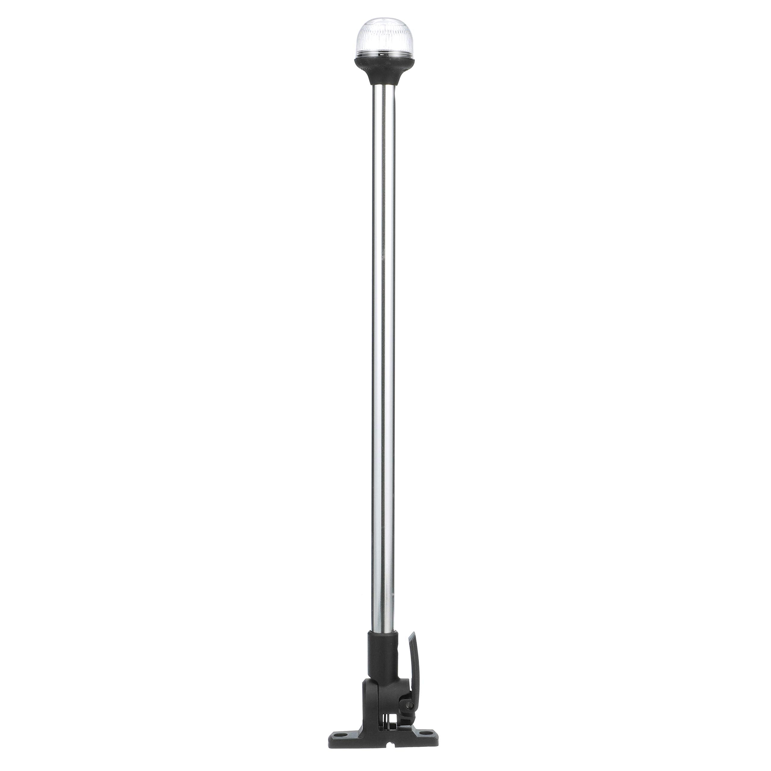 Attwood All-Round 5350-PA20-7 Incandescent Fold Down Navigation Light, Horizontal Mount, Black Base, 20-Inch
