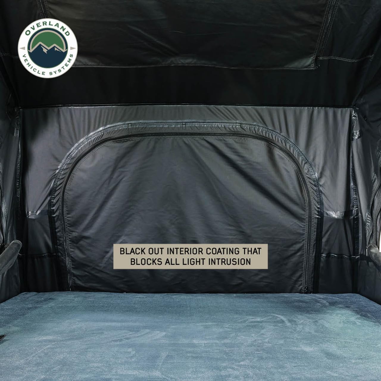 Overland Vehicle Systems XD Sherpa Hybrid Soft Shell Aluminum Hard Shell Roof Top Tent with Blackout Kit - Grey Body & Black Rainfly (XD Sherpa Solo)