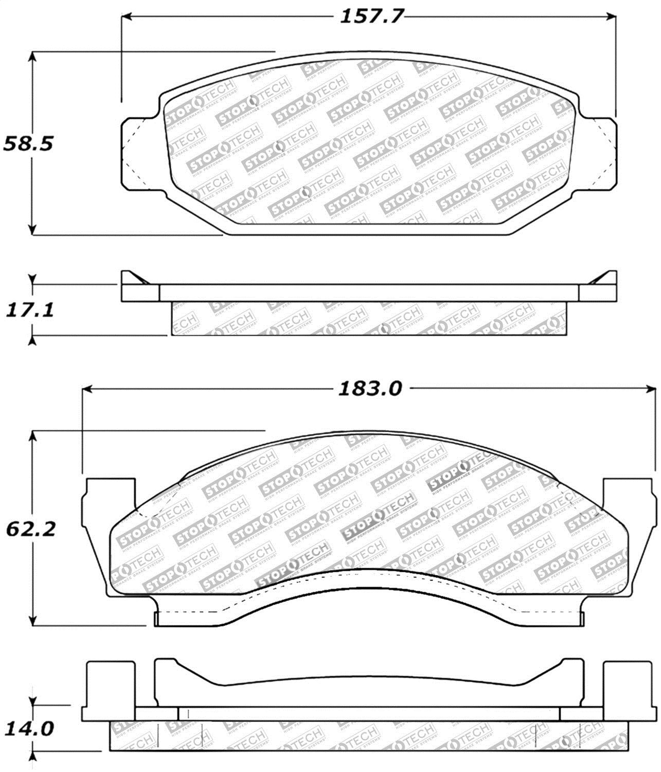 Sport Brake Pads StopTech 309.00500 with Shims and Hardware