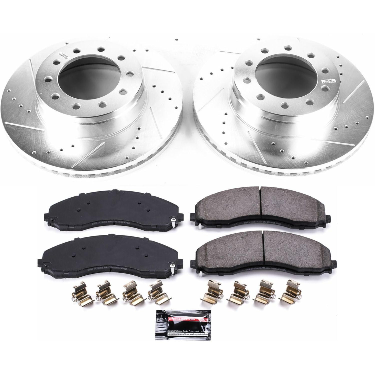 Power Stop Front K7422-36 Z36 Truck & Tow Brake Kit, Carbon Fiber Ceramic Brake Pads and Drilled/Slotted Brake Rotors For F-450 Super Duty, F-550 Super Duty, F-600 Super Duty [Model Specific]