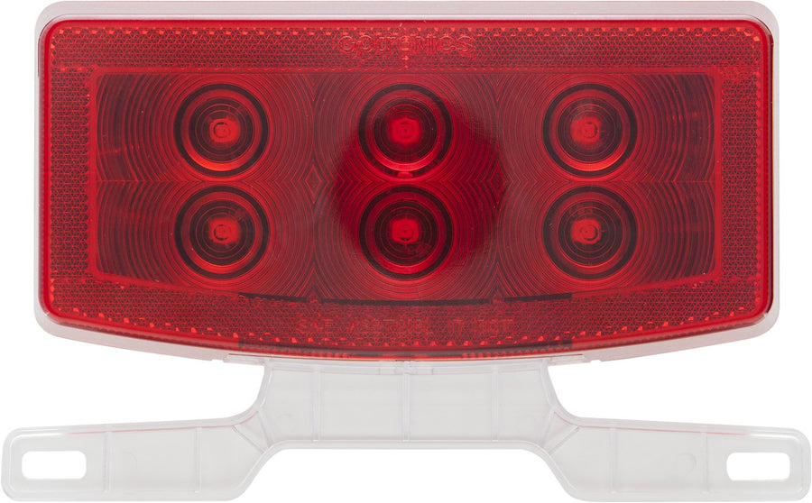 Optronics 6 LED RV Combination Tail Light Red (Driver Side with License Bracket and Illuminator RVSTL21P)