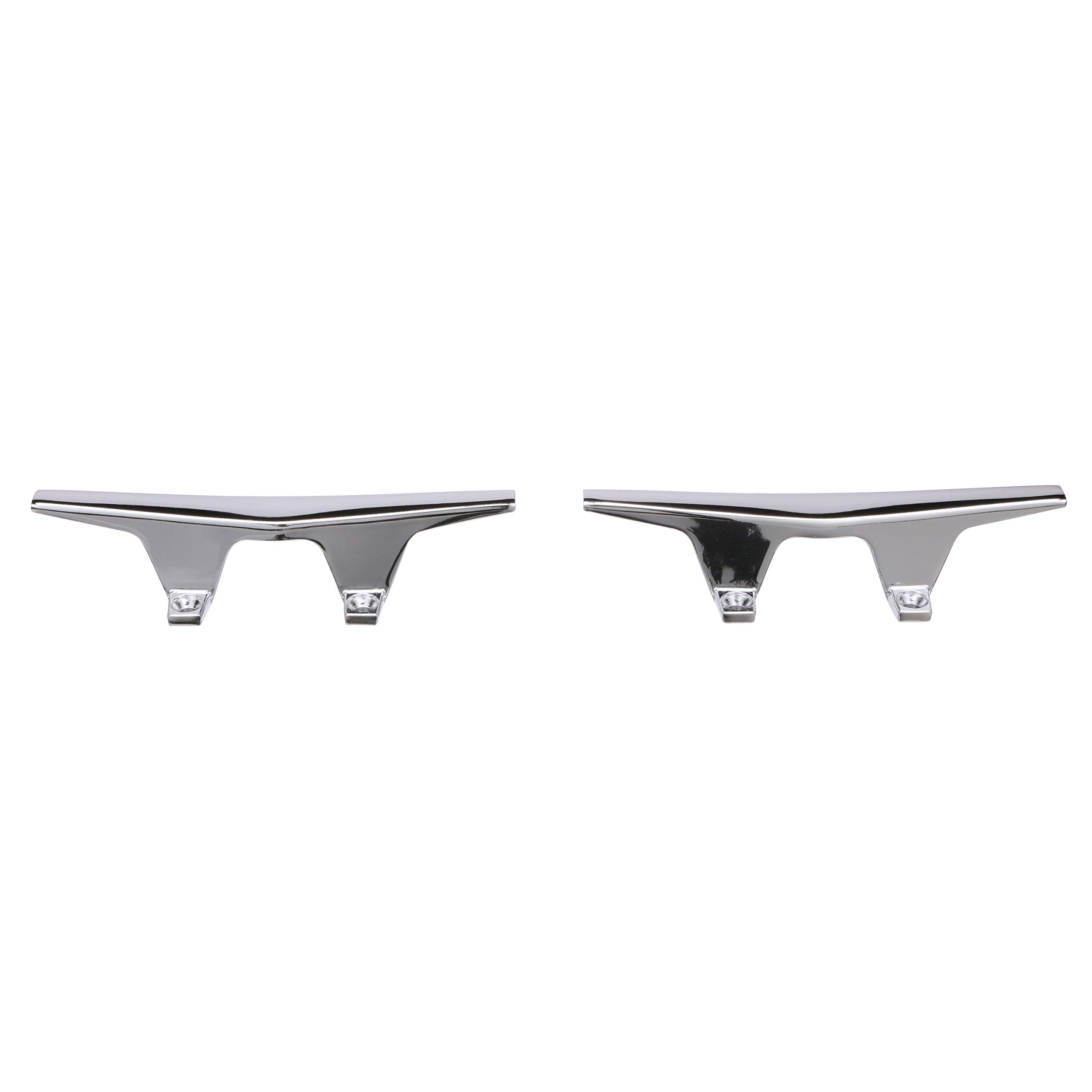 6245-6 Attwood Chrome-Plated Zinc Cleats, 6 Inches Long, 2 3/32 inches Wide, Install with 4 Included #10 Fasteners