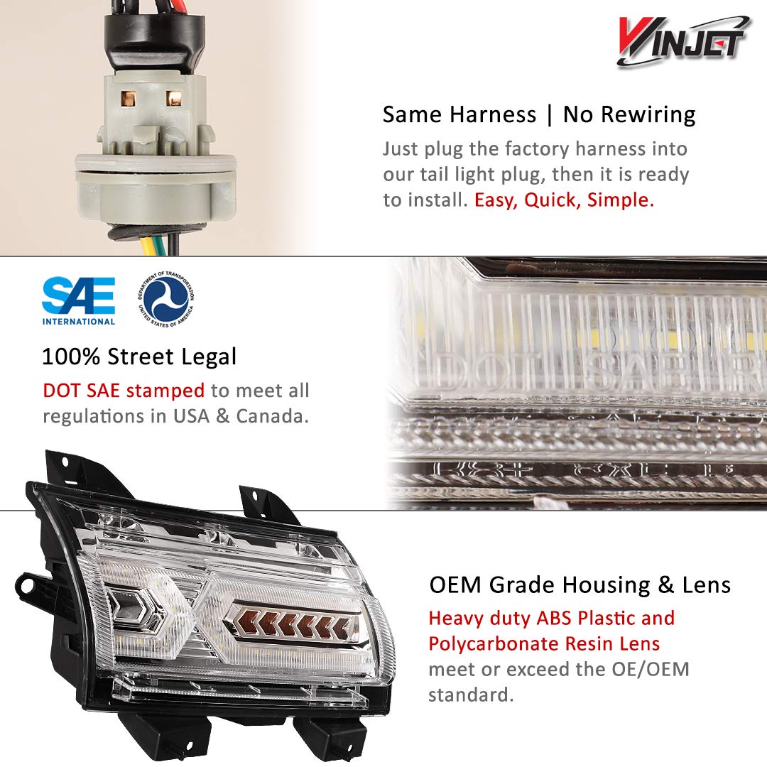 Fog Lights Winjet Compatible with [2018 2019 2020 Jeep Wrangler JL Gladiator JT] X-LED DRL Daytime Running Lights with Sequential Fender Turn Signal