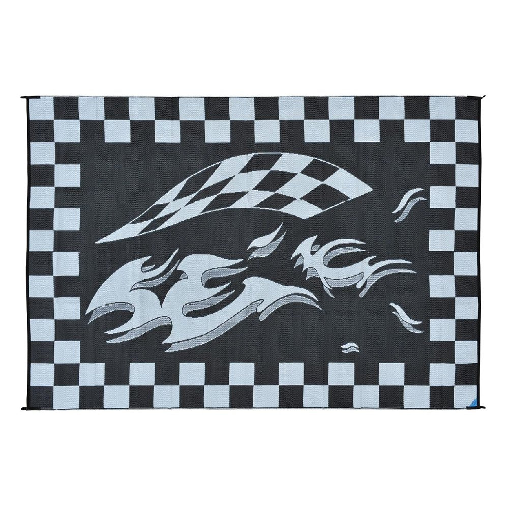 Camping Stylish HA1 Black Checker Flag Mat (8-Feet x 12-Feet)