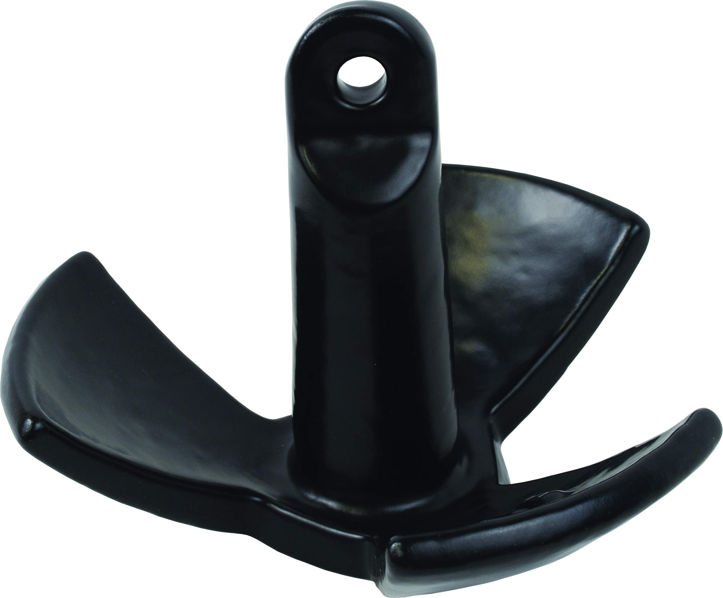 Attwood Solid Cast Iron 18-Pound Large Eye River Boat Anchor, Black PVC-Coated Finish 9946B1