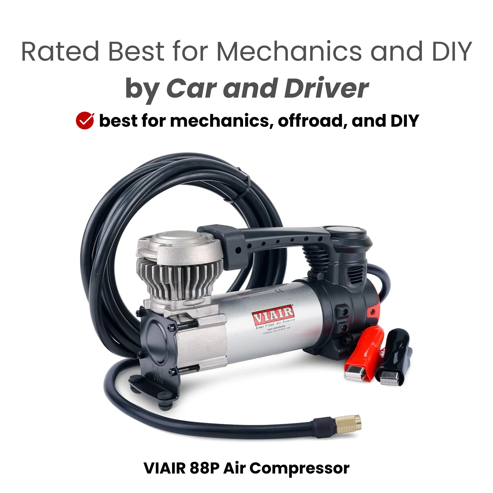 Digital VIAIR EVC88P - Portable Air Compressor Tire Inflator for Car, Truck, SUV & RV | Preset Automatic Shut Off Feature | 12V Heavy Duty On/Off Road Tire Pump Air Compressor 120 PSI