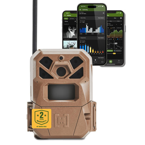 Moultrie 2 Edge Cellular Trail Camera - Auto Connect Nationwide 4G LTE - On Demand 36MP Photo - 1080P Video with HD Audio - 100 Ft Detection Range - Low Glow Flash
