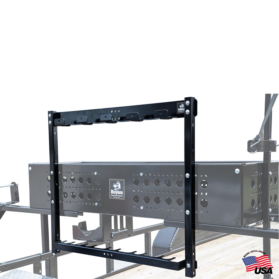 Buyers Products Vertical Rack LT46 for Enclosed Landscape Trailers & Garage or Shed Walls Holds 5 Hand Tools, Accessories For Open & Closed Landscape Trailers, Landscape Tools