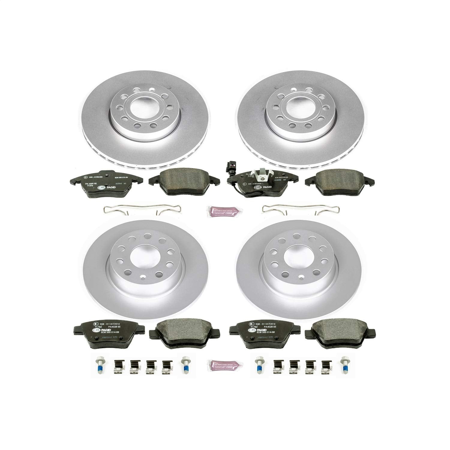 Power Stop ESK5747 Euro-Stop Front & Rear Brake Kit Volkswagen For Volkswagen Beetle 2012, Volkswagen Golf 2010-2014, Volkswagen Jetta 2010-2014 [Model Specific]