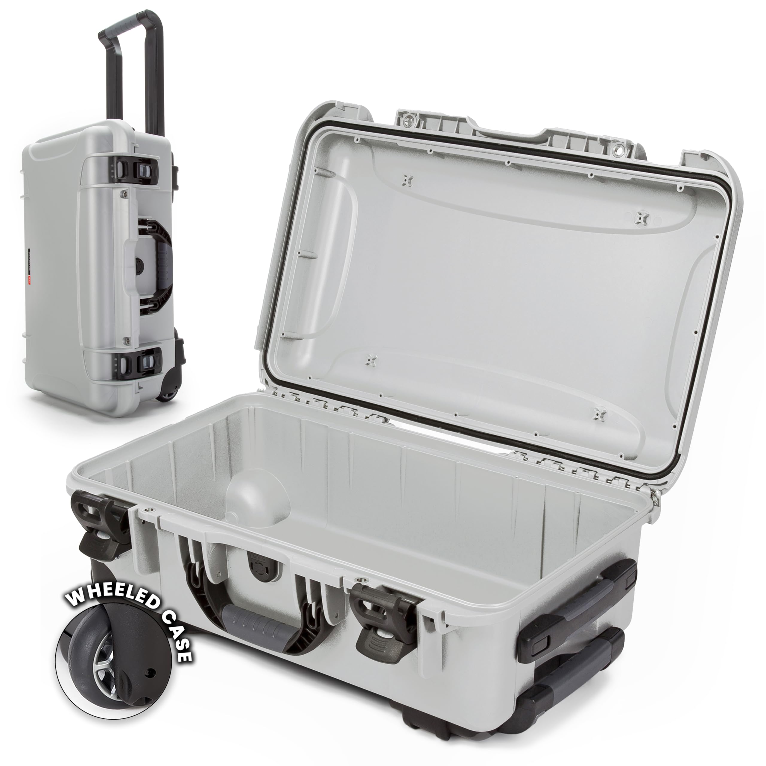Hard Case NANUK 935 – Waterproof Equipment Case with Wheels, 22” x 14” x 9” – Dustproof and Impact Resistant, Airline Carry-On Approved – Silver