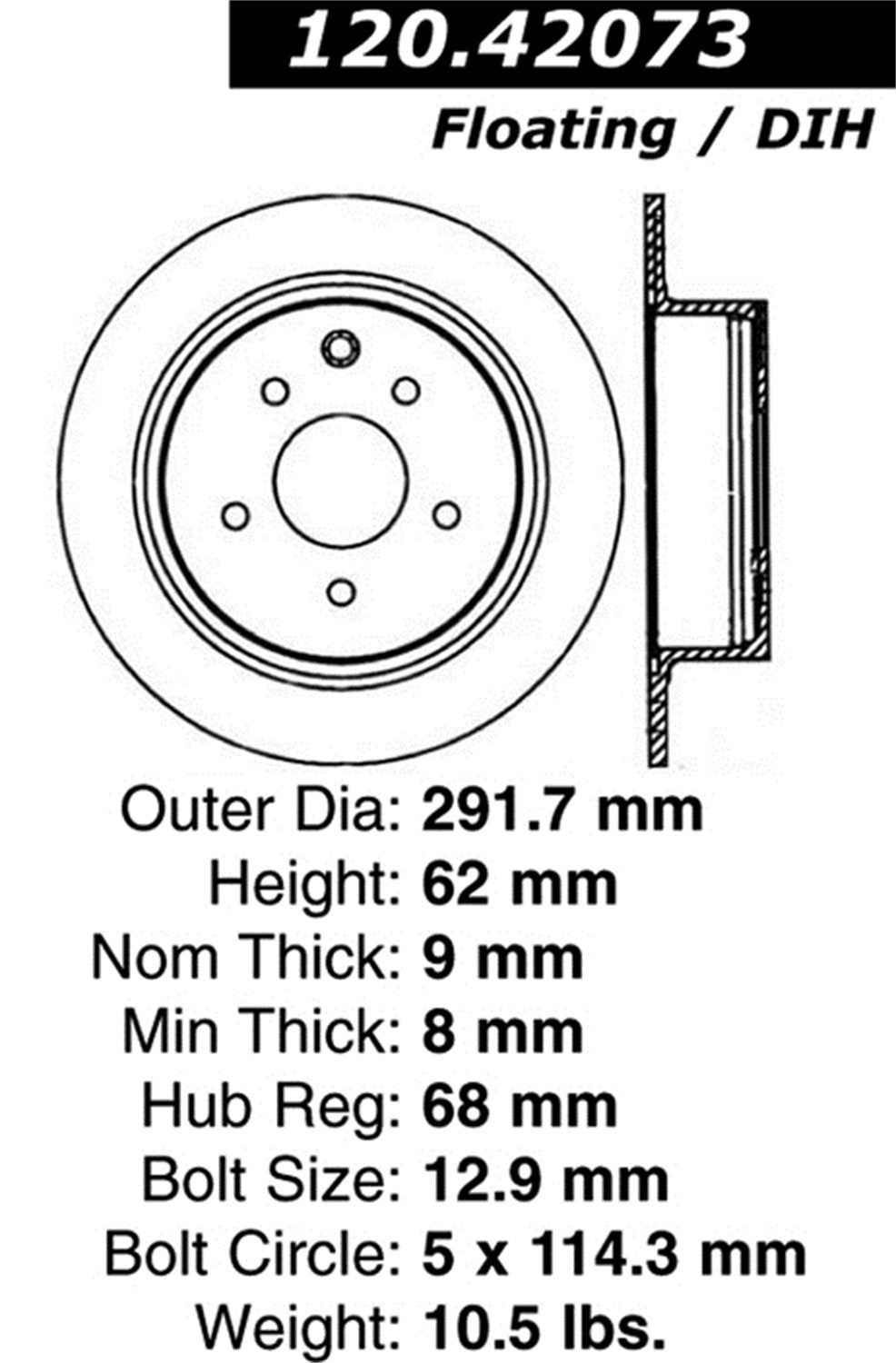 StopTech Sport 128.42073L Cross Drilled Brake Rotor (Rear Left), 1 Pack