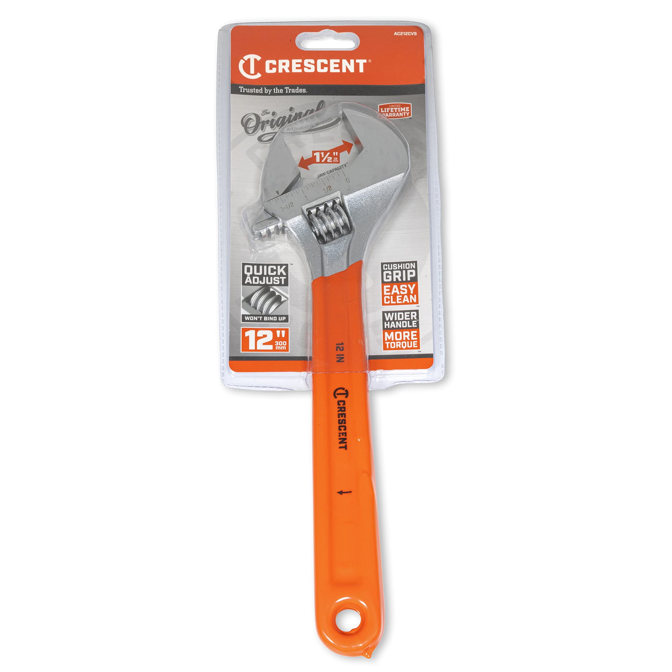 Crescent 12" Cushion Grip Adjustable Wrench - Carded - AC212CVS