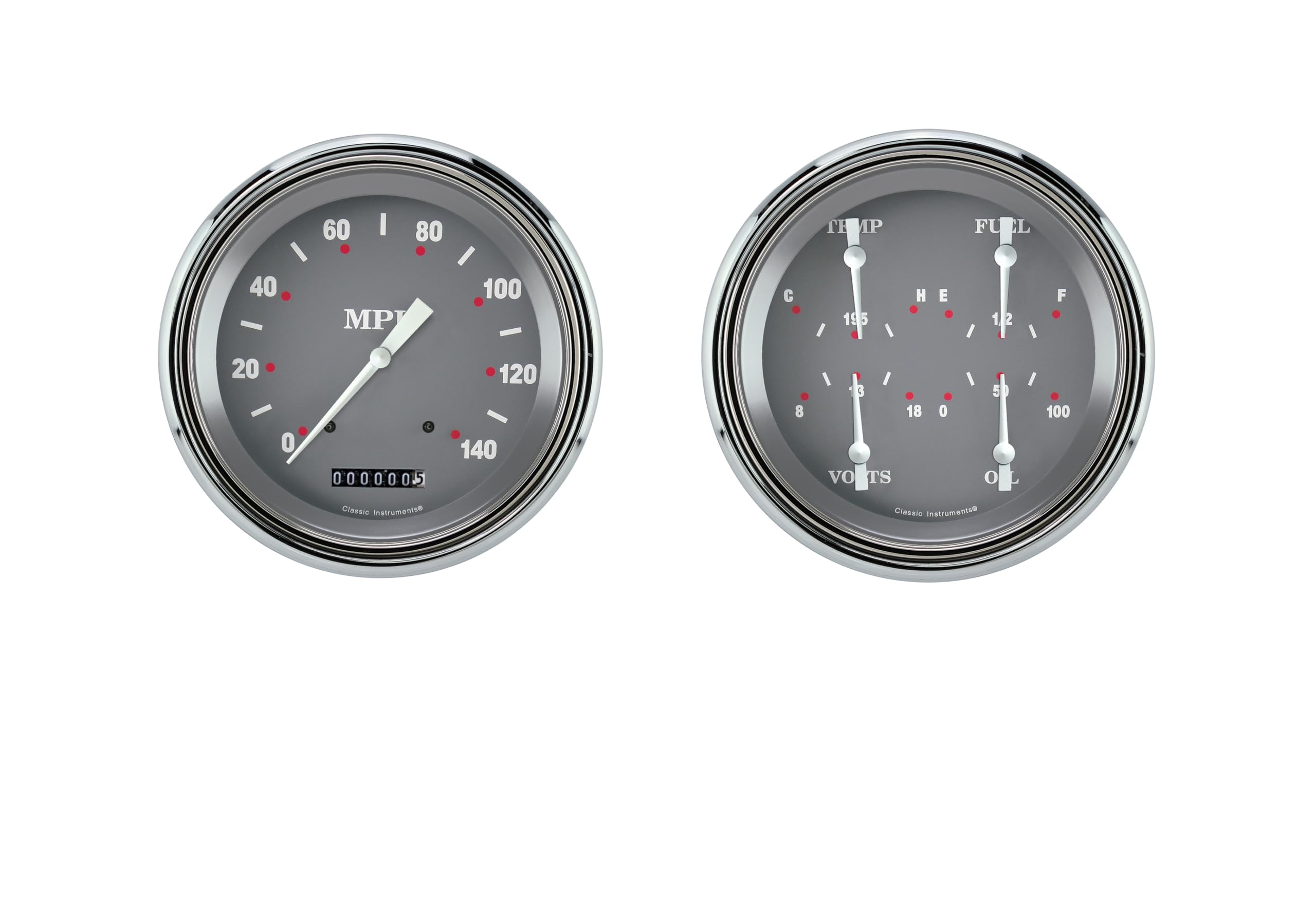 CT47SG52 Classic Instruments 1947-1953 Chevy Truck Silver Gray - Speedometer & Quad Gauge - GM