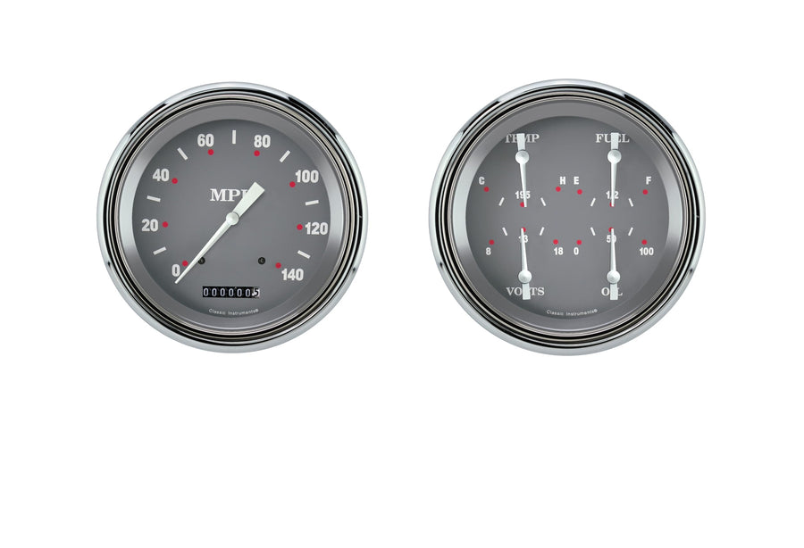 CT47SG52 Classic Instruments 1947-1953 Chevy Truck Silver Gray - Speedometer & Quad Gauge - GM