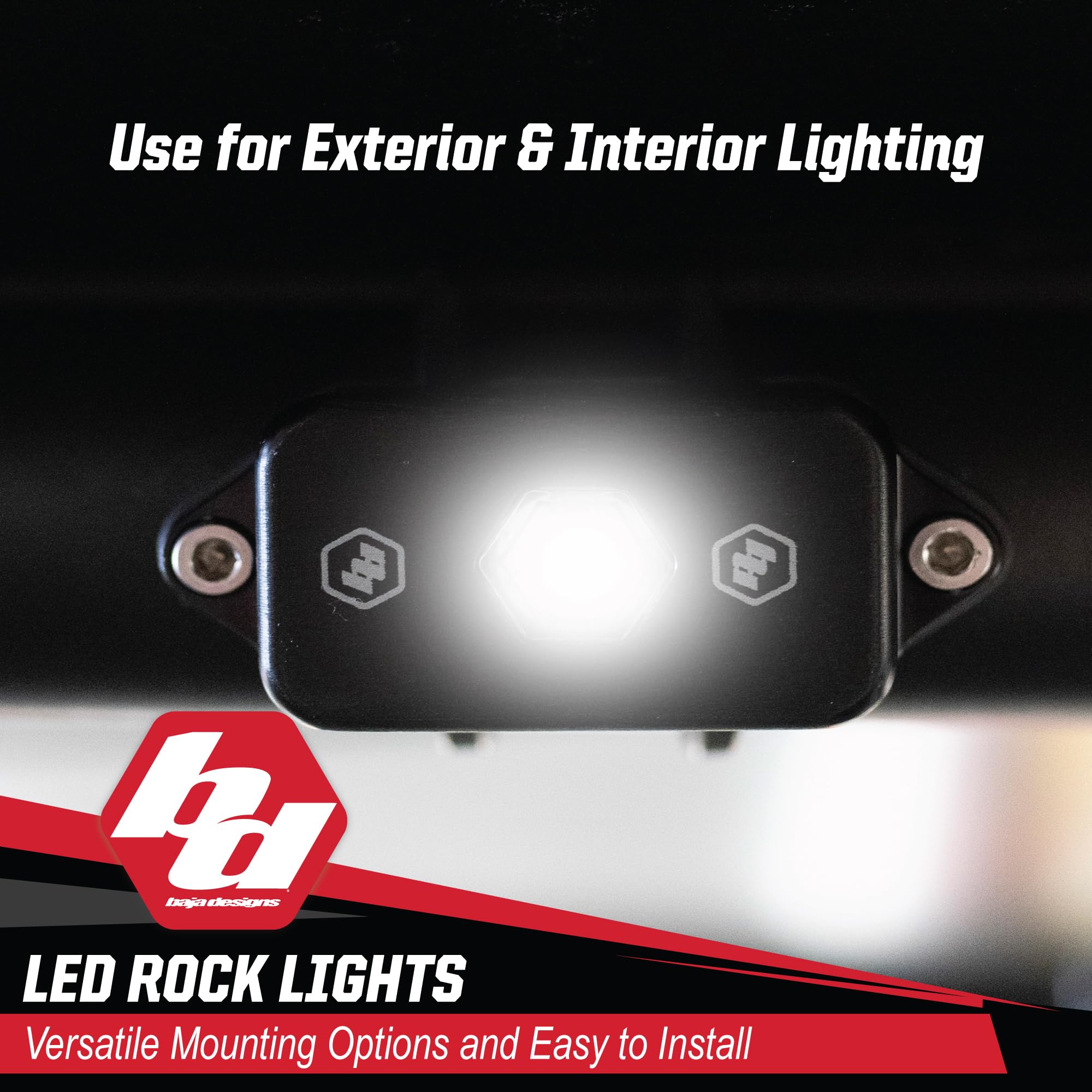 LED Rock Light Kit Baja Designs - 4 PCS. LED with Wiring Harness (White)