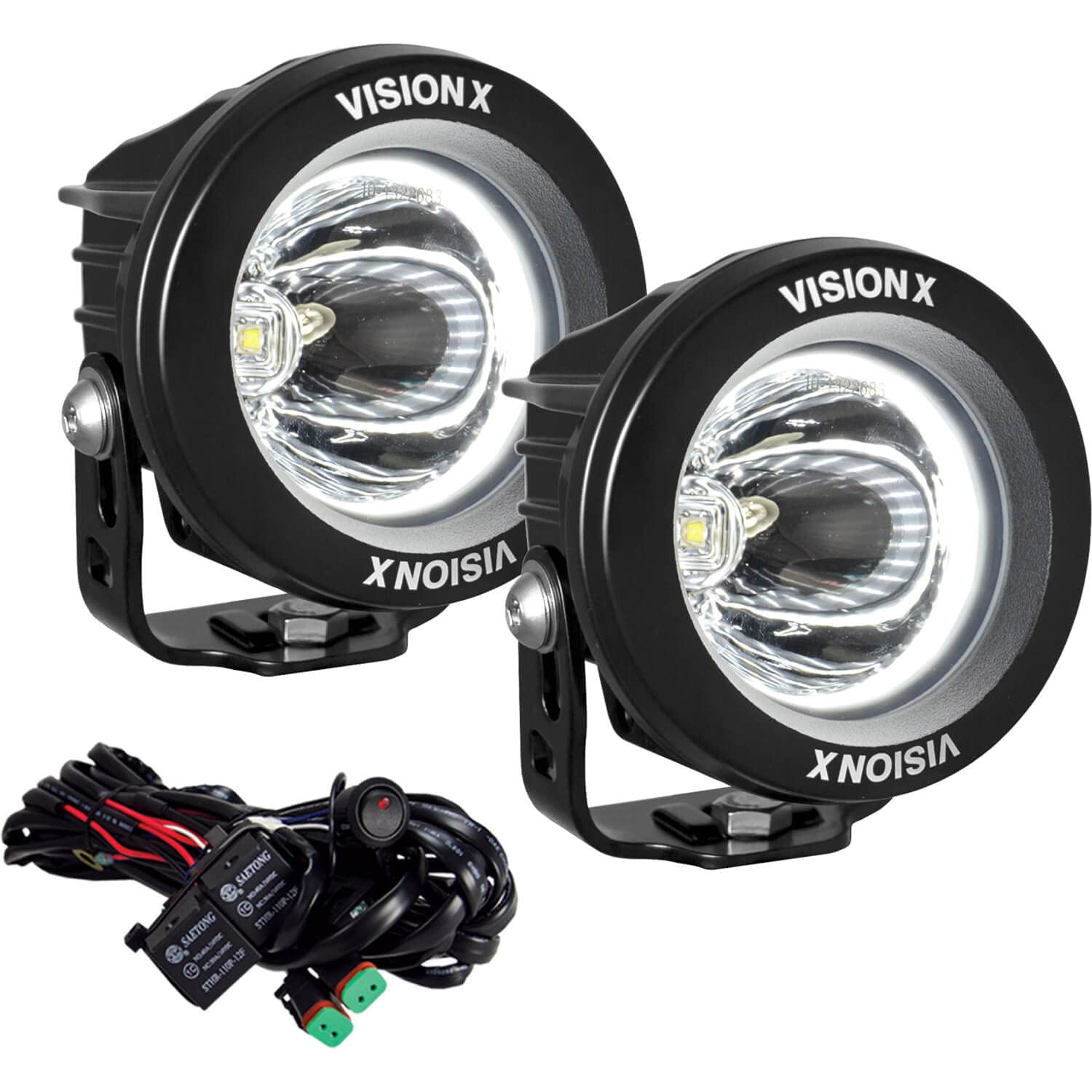 Optimus Round Vision X Lighting (XIL-OPRH115KIT) 1, 10W LED, Emark Approved, 15 Degree Narrow, 2 Light Kit, Black