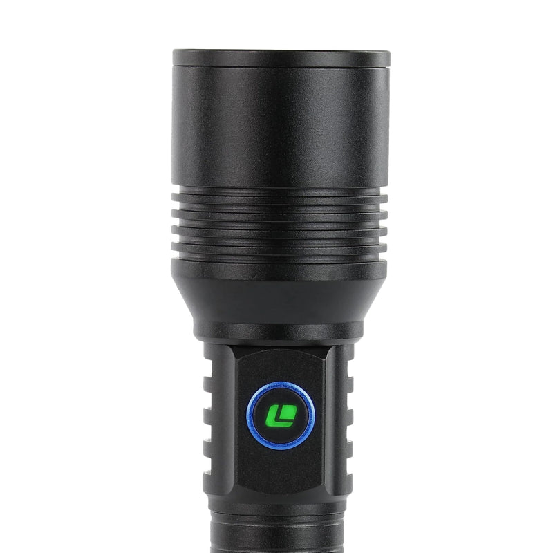 2500 Lumen LUXPRO XP918 Rechargeable Flashlight with LED Power Button - Bright LED Flashlight with USB-C Port
