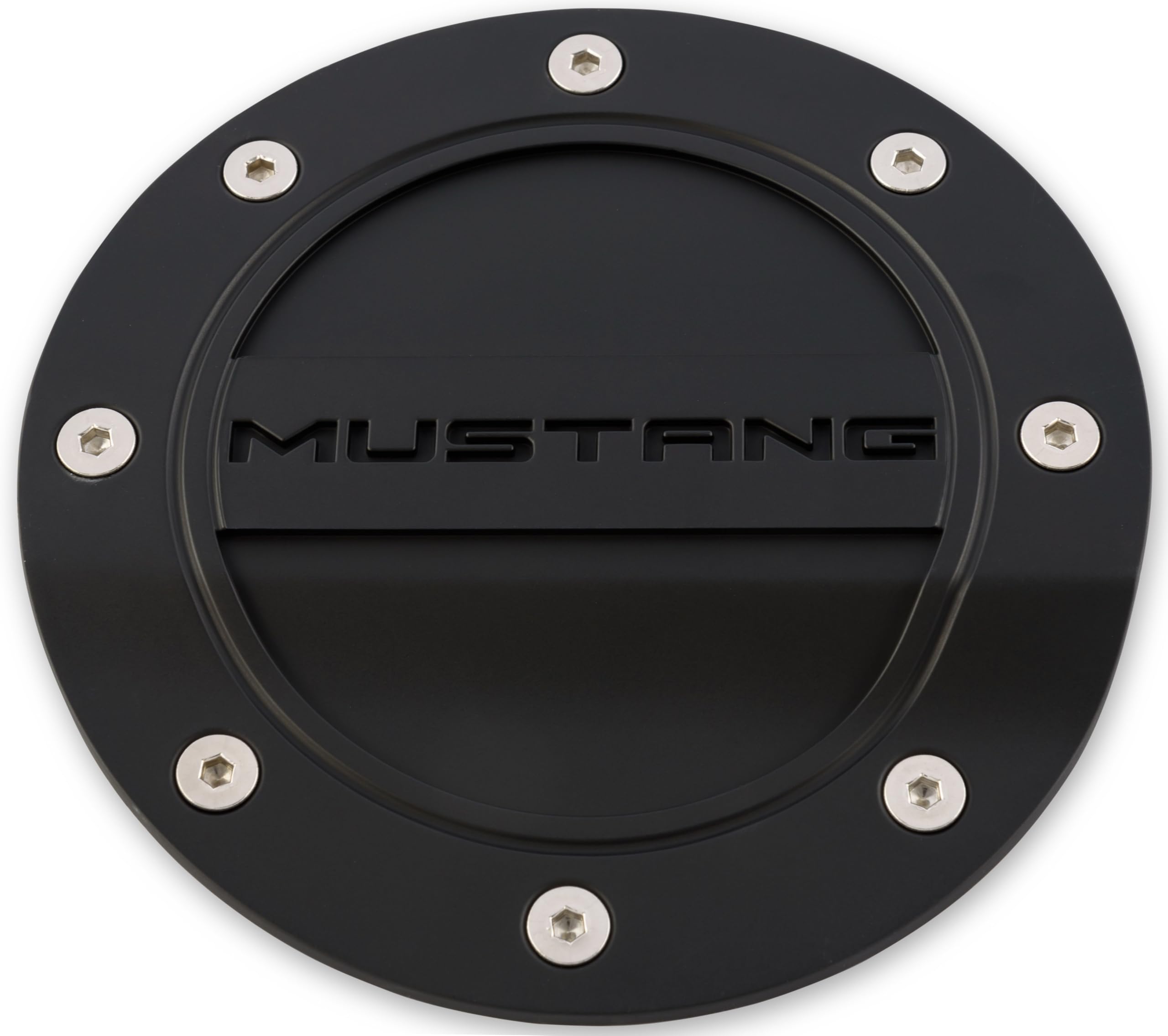 Fuel Door Comp Series Black with Mustang Logo Drake Muscle Cars FR3Z-6640526-MA