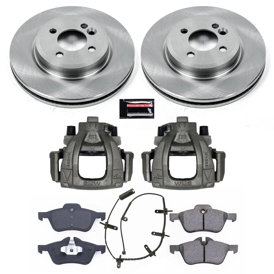 Power Stop KCOE5724 Replacement Autospeciality Front Caliper Kit- OE Rotors, Ceramic Brake Pads, Calipers For Mini Cooper 2002-2006 [Model Specific]