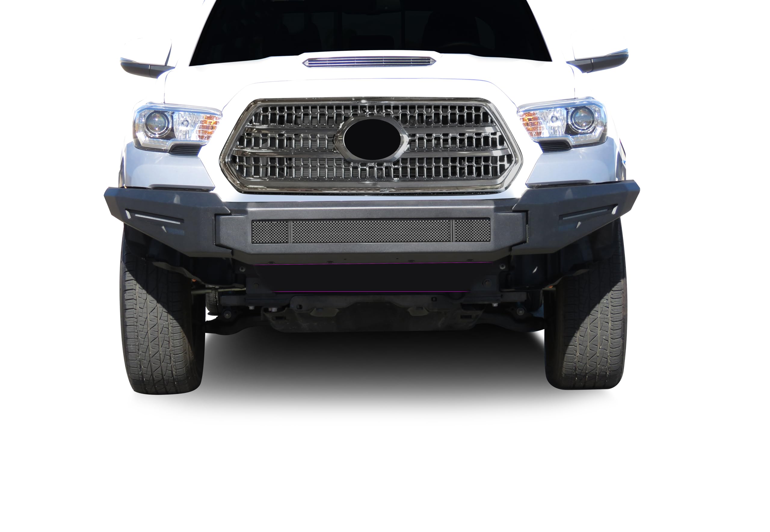 Armour II Heavy Duty Black Horse Modular Front Bumper Modular Matte Black Compatible with 2016-2023 Toyota Tacoma-AFB-TA21-BU