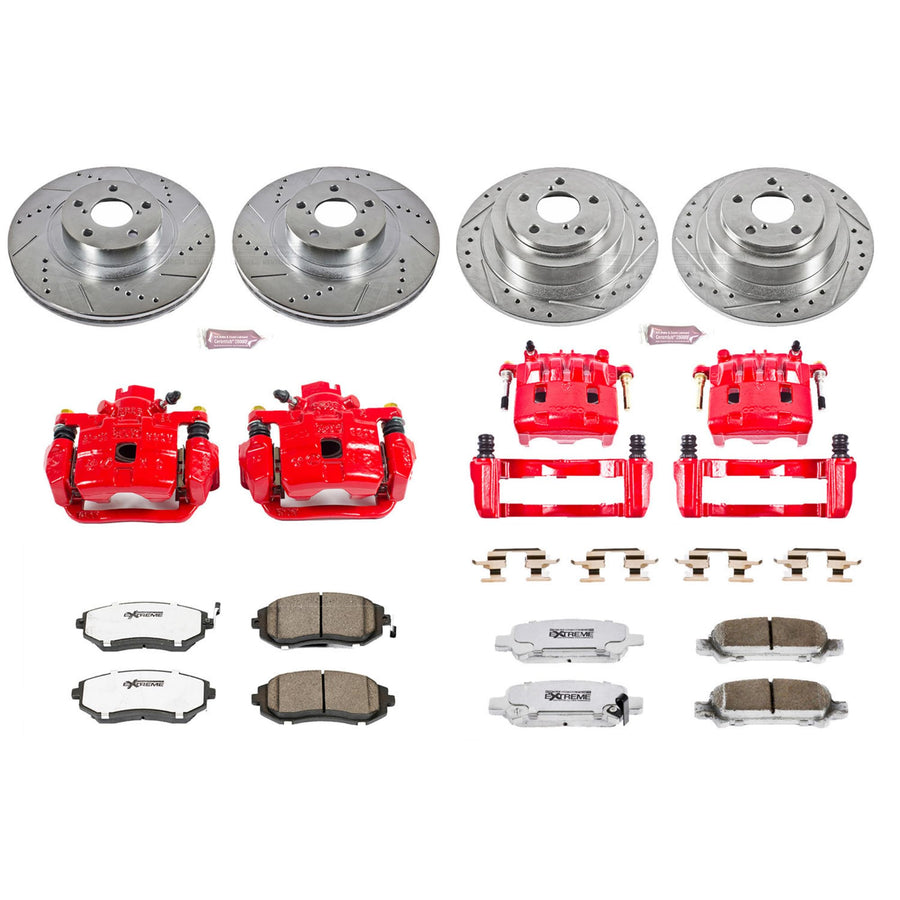 Power Stop Z26 KC2748-26 Front & Rear Street Warrior Brake Kit Subaru For Subaru Baja 2004-2006 [Model Specific]