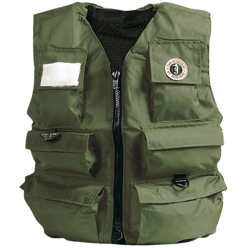 Mustang Survival Manual Inflatable Corp Fisherman's Vest, Olive, Medium