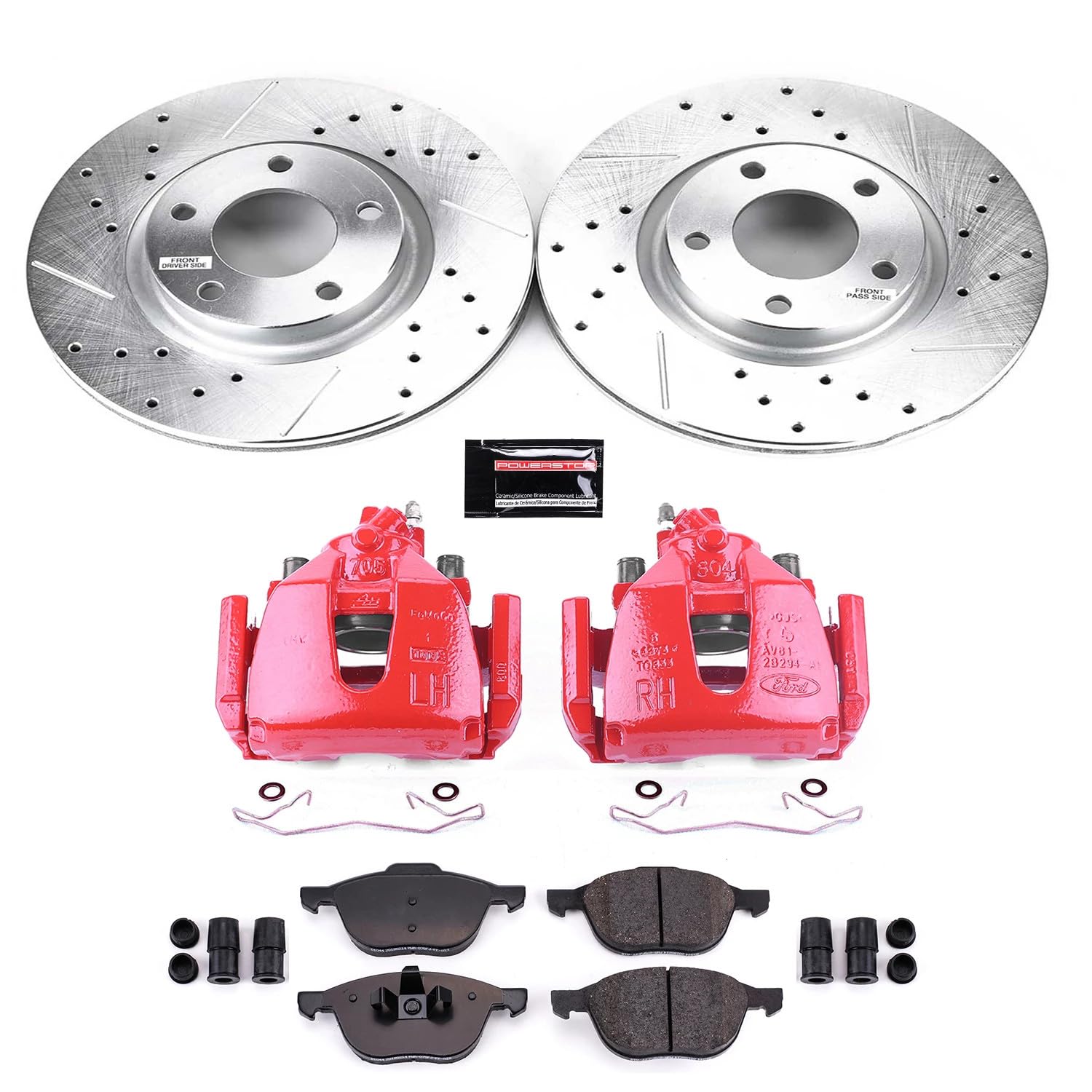 Power Stop Z23 Evolution Sport KC125A Front Brake Caliper Kit- Brake Rotors | Brake Pads and Brake Calipers For Mazda 5 2008-2010 [Vehicle Specific]