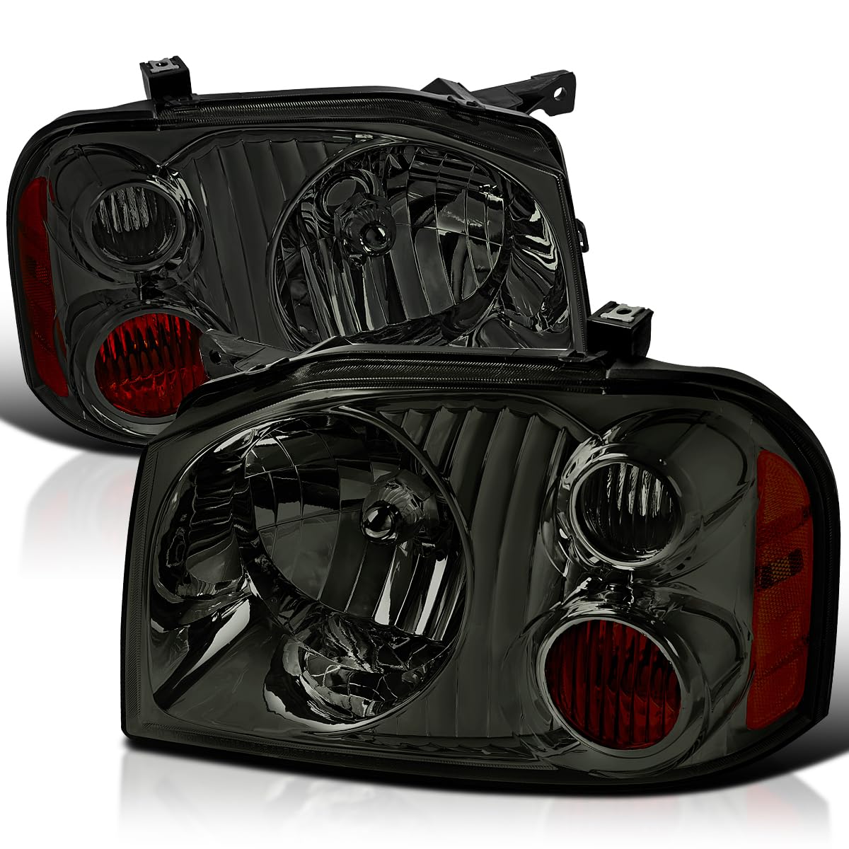 Smoke Replacement SPEC-D TUNING Headlights Compatible with 2001-2004 Nissan Frontier Left + Right Head Lights Lamps Assembly