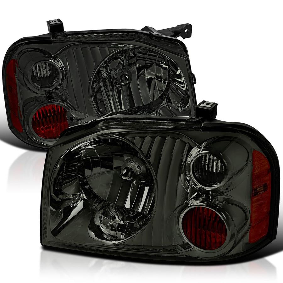 Smoke Replacement SPEC-D TUNING Headlights Compatible with 2001-2004 Nissan Frontier Left + Right Head Lights Lamps Assembly
