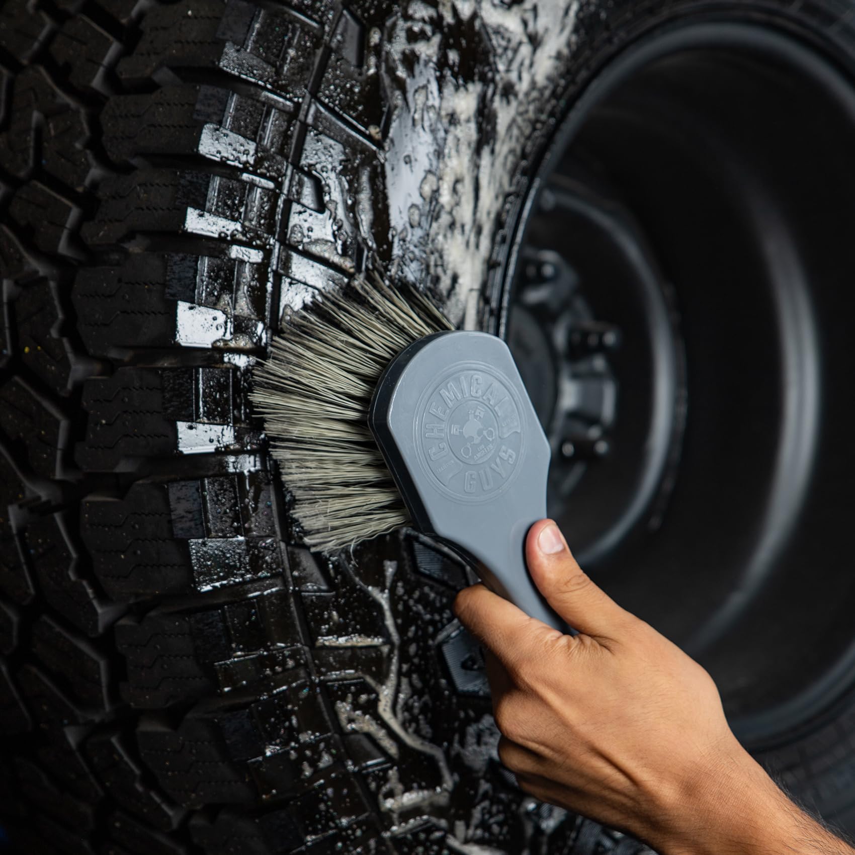 Chemical Guys Wheel Works ACCG09 Medium Duty Wheel & Body Brush, (Safe for Cars, Trucks, SUVs, RVs, Motorcycles, & More) Gray