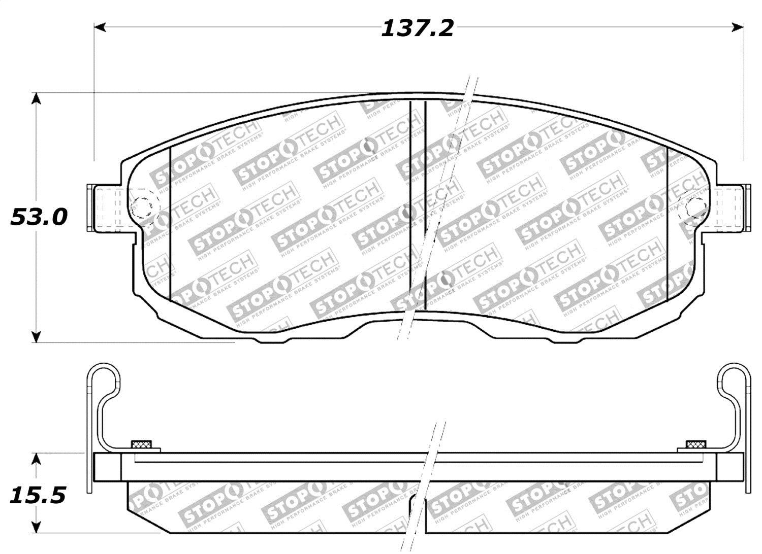 Sport Brake Pads StopTech 309.08151 with Shims and Hardware