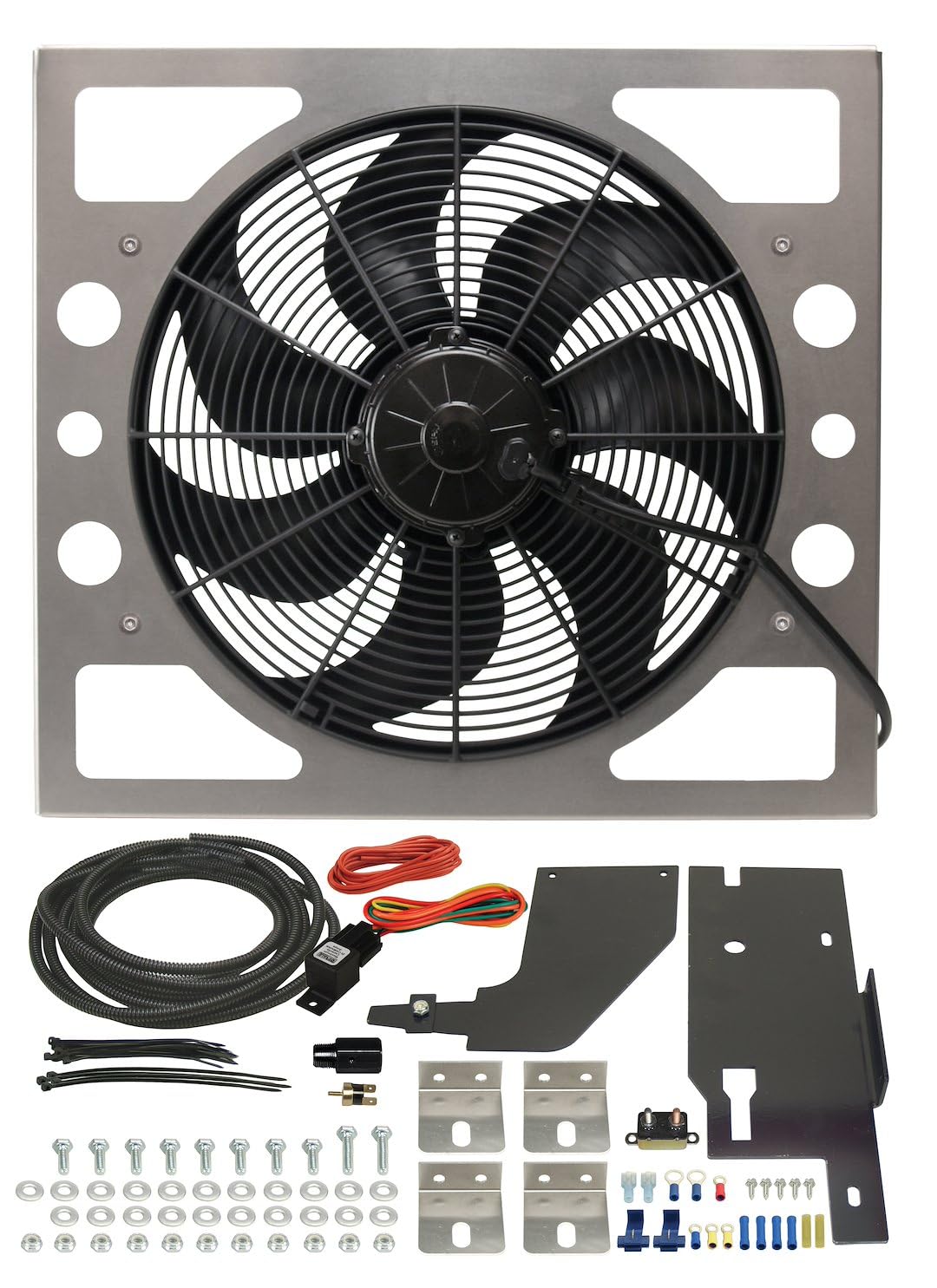 Jeep Wrangler Derale 20161 Direct Fit Electric Fan Kit, Black