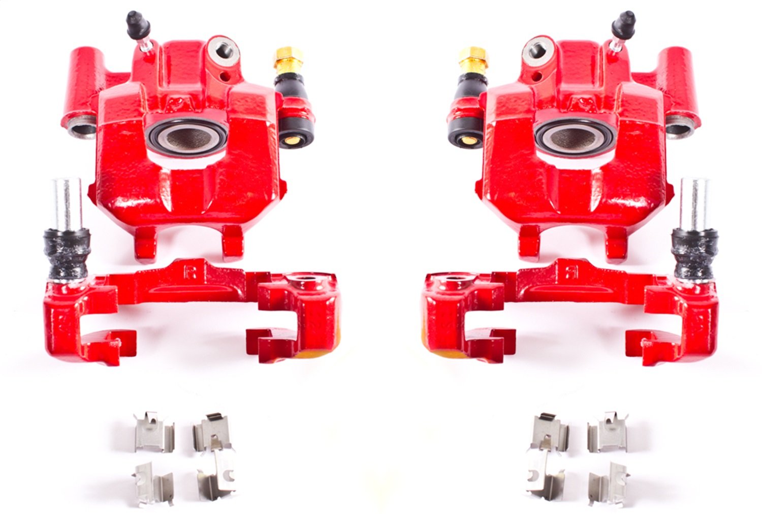 Power Stop S2950 Rear Pair of High-Temp Red Powder Coated Calipers for Scion tC 2005-2010 [Model Specific]