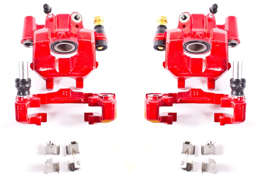 Power Stop S2950 Rear Pair of High-Temp Red Powder Coated Calipers for Scion tC 2005-2010 [Model Specific]