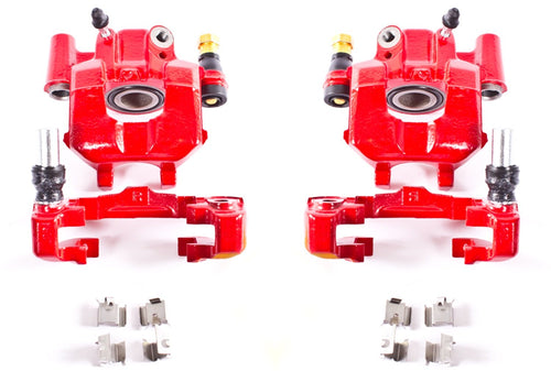 Power Stop S2950 Rear Pair of High-Temp Red Powder Coated Calipers for Scion tC 2005-2010 [Model Specific]
