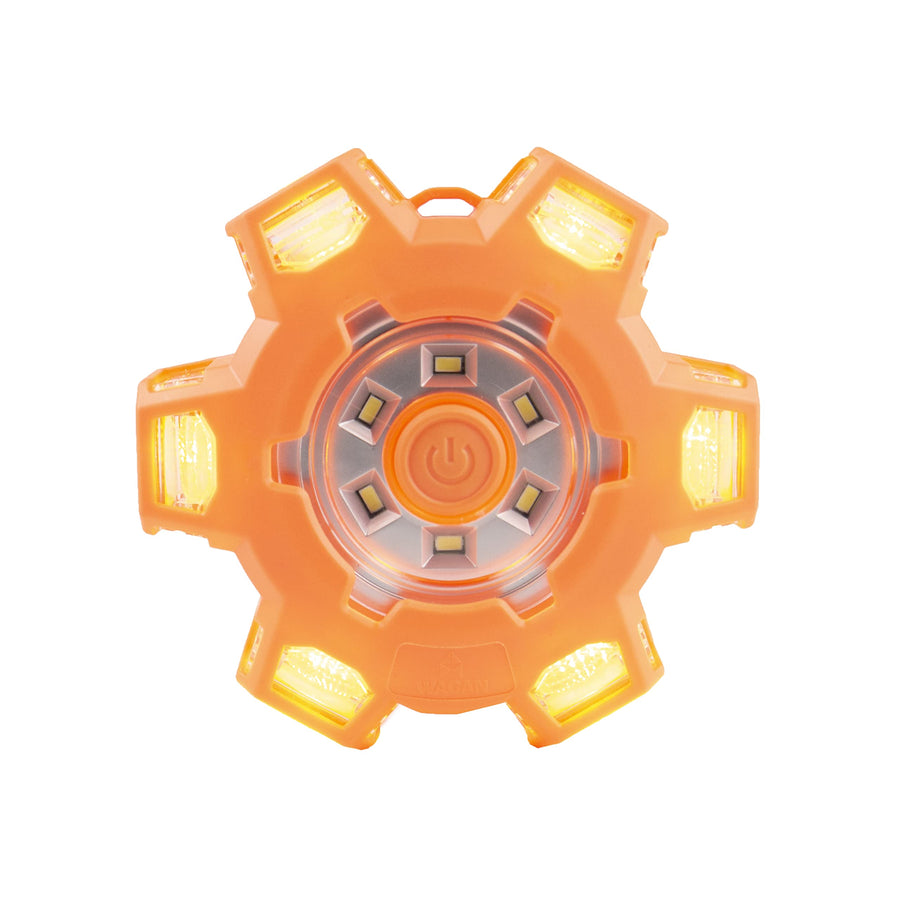 FRED Wagan Flashing Roadside Emergency Disc LED Flare 6 Flash Modes for Roadside Security, Warning Flashing with Magnet and Hook for Vehicles and Boats (FRED PRO - Amber)