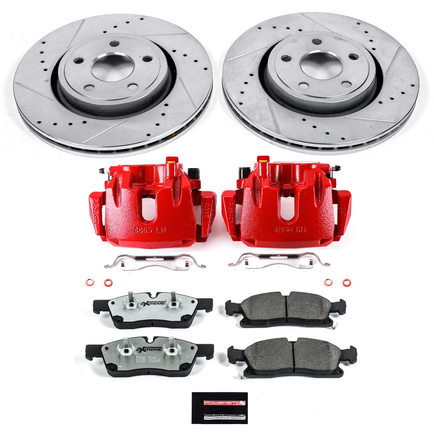 Power Stop Front KC5954-26 Z26 Street Warrior Brake Kit Dodge Jeep For Dodge Durango 2011-2017 | Jeep Grand Cherokee 2011-2012 [Vehicle Specific]