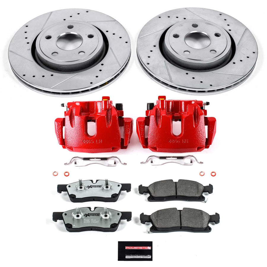 Power Stop Front KC5954-26 Z26 Street Warrior Brake Kit Dodge Jeep For Dodge Durango 2011-2017 | Jeep Grand Cherokee 2011-2012 [Vehicle Specific]