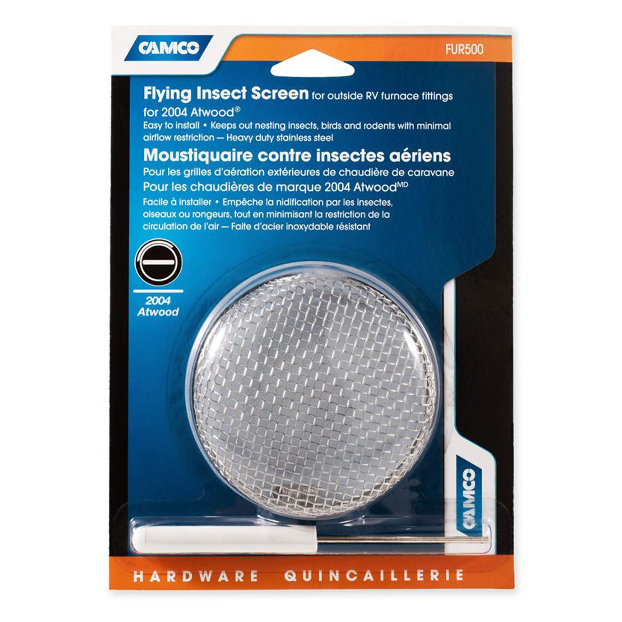 Camco Insect Flying Screen for 2004 Atwood - Keep Your RV Furnace Safe from Insects & Rodents - Heavy Duty Stainless Steel Construction - RV Furnace Vent Cover with 3.6" Diameter (42144)