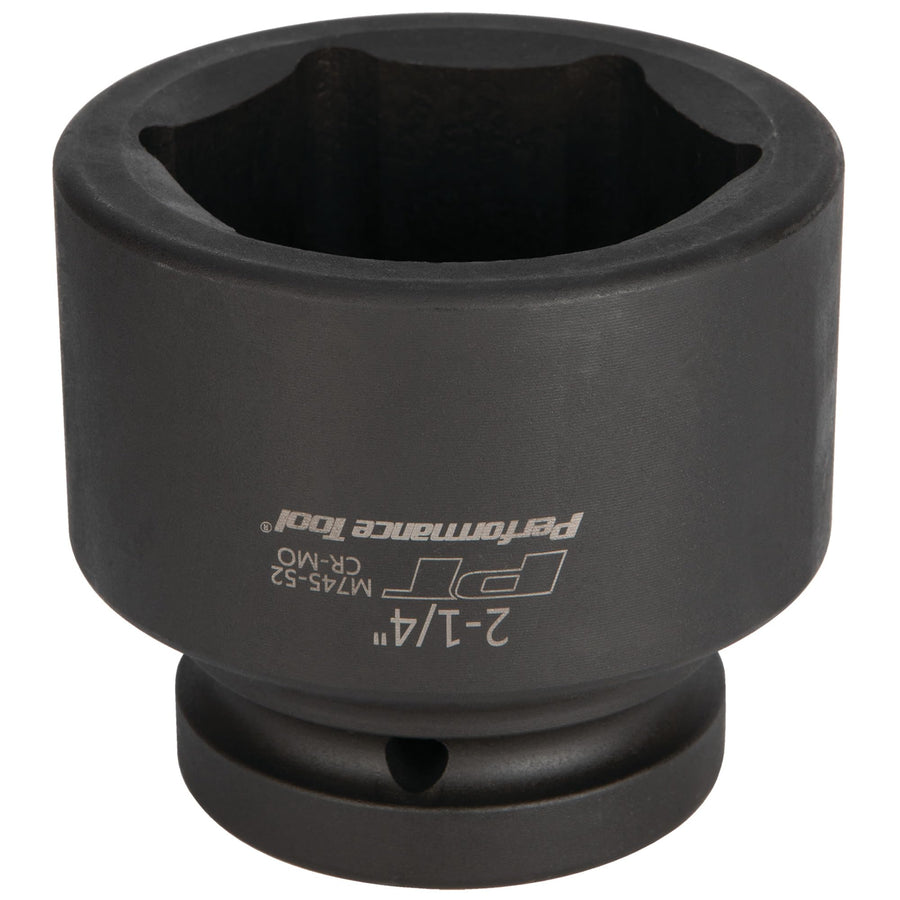 M745-52 Performance Tool 1 In Drive 2-1/4 In Impact Socket for Heavy-Duty Automotive Repairs and Maintenance Jobs with High-Torque Output Capability, Black