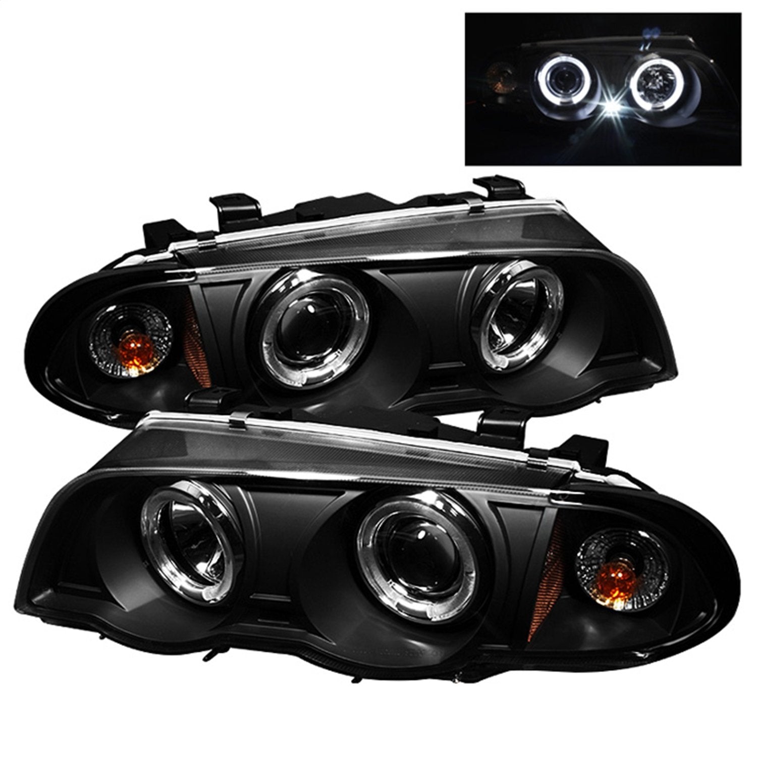 5008947 Spyder Auto LED Halo Projector Headlights Black/Clear
