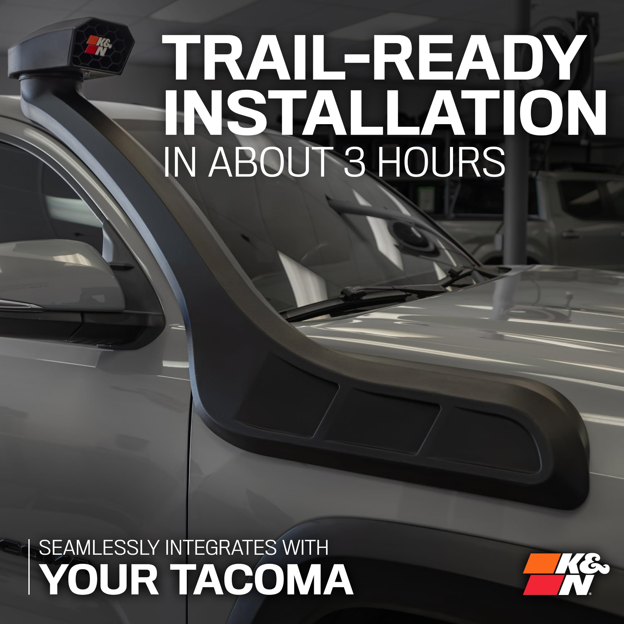 K&N Intake Kit Elevated (Snorkel) Compatible with 2016-2023 Toyota Tacoma V6-3.5L, 63-8000