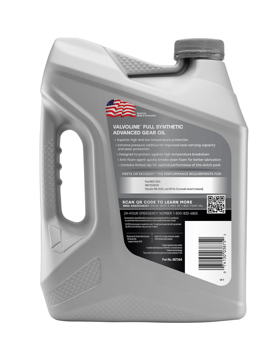 SynPower Valvoline SAE 75W-140 Full Synthetic Gear Oil 1 GA