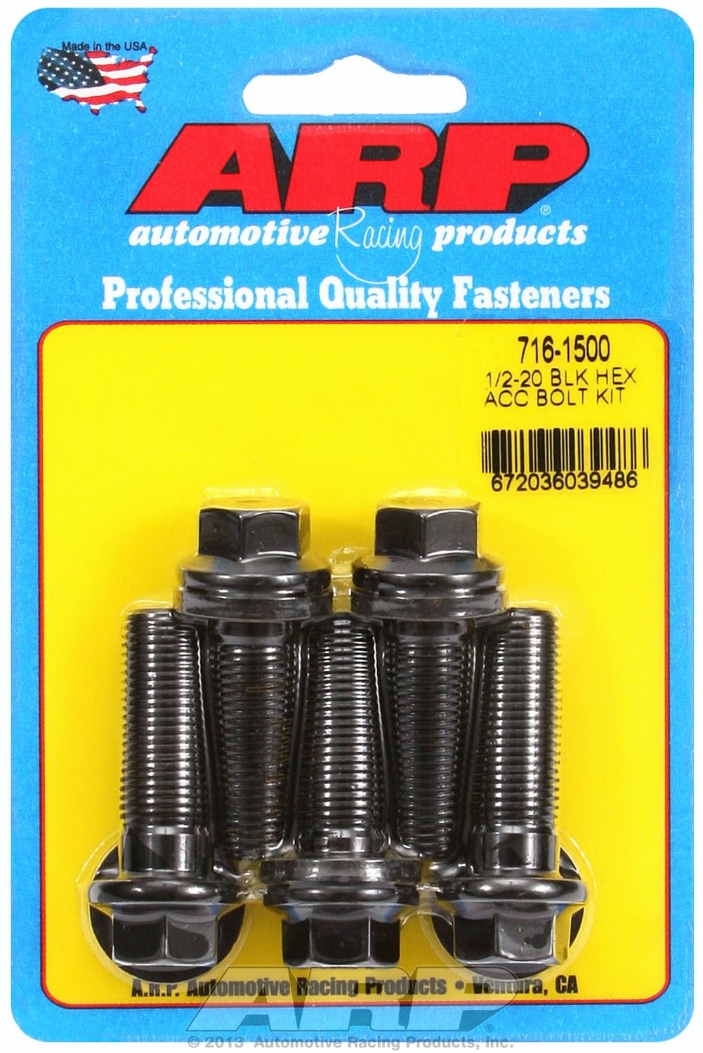 Hex ARP (716-1500) Oxide Bolt, Black
