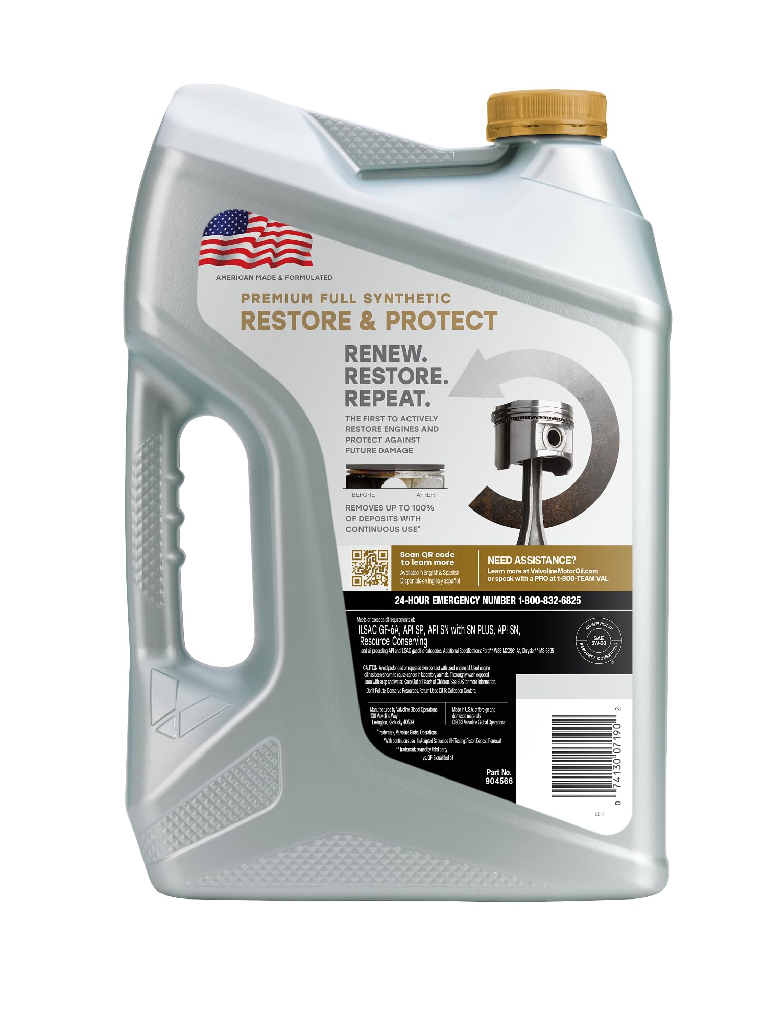 5 Quart Valvoline Restore & Protect Full Synthetic 5W-30 Motor Oil