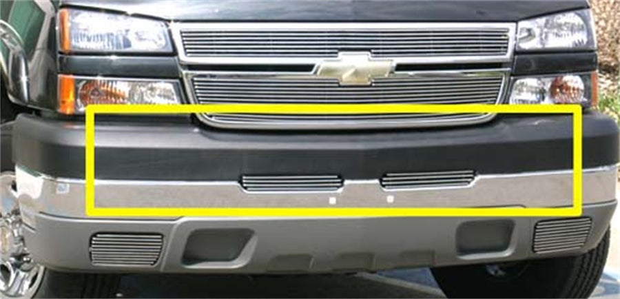 Horizontal T-Rex 25103 Aluminum Polished Finish Billet Bumper Grille Bolt-on for Silverado
