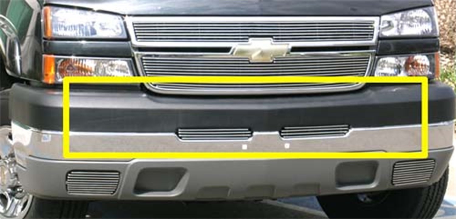 Horizontal T-Rex 25103 Aluminum Polished Finish Billet Bumper Grille Bolt-on for Silverado